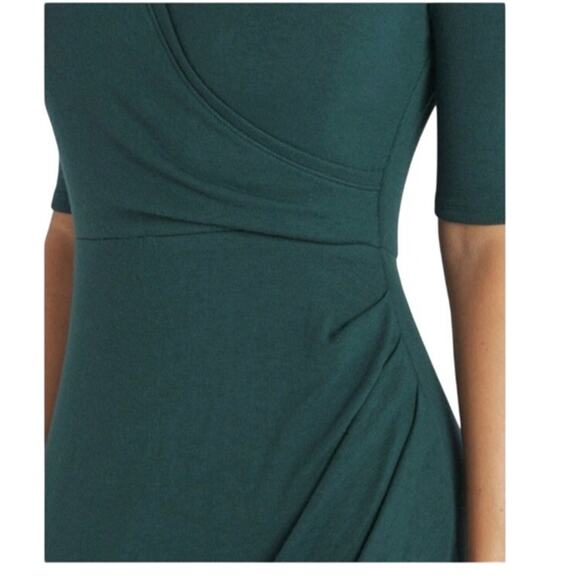 New 41 Hawthorn Green ribbed jersey side ruched midi dress size XL - Picture 3 of 10